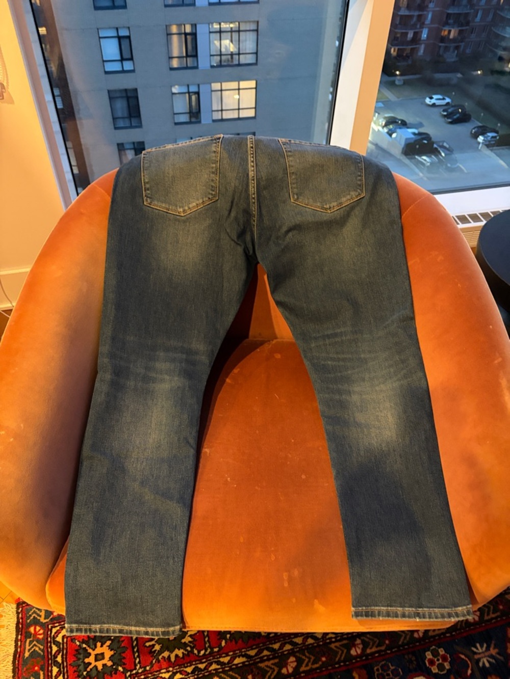 Frame Denim Straight-Leg Distressed Blue Jeans - Women's - Picture 7 of 8